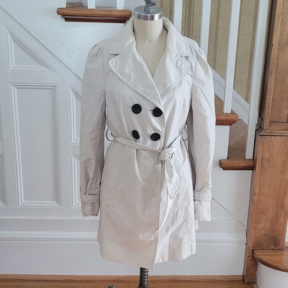 ANN TAYLOR Fitted Trench Coat Size Medium - Picture 1 of 6